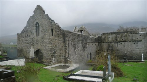 Murrisk Abbey in more recent times, centuries after its destruction