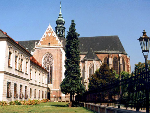 Part of the abbey and its minor basilica at Brno, Czech Republic