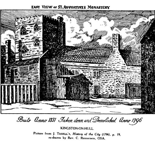 A sketch of the Austin Friars’ site just before its demolition in 1796