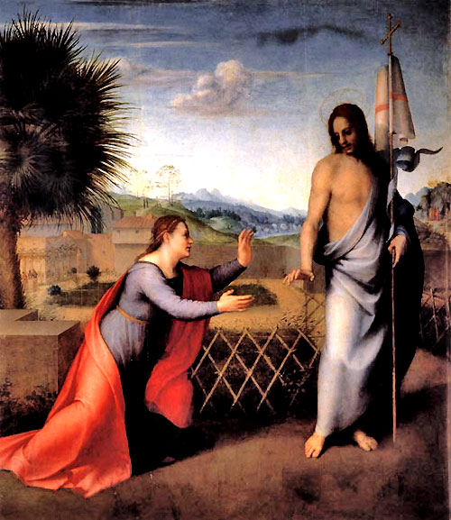 Noli tangere ("Do not touch me") by  the young Andrea del Sarto (1486 - 1530).