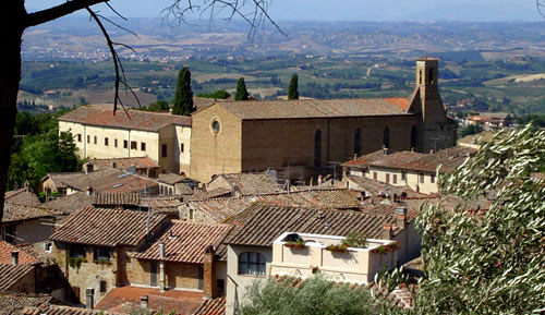Sant'Agostino Church in San Gimignano, and the monastery behind it.