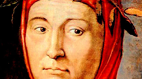 Typical painting of Petrarch wearing his laurel wreath - the laureate