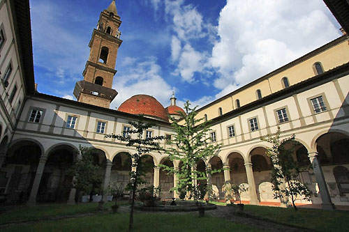 The first cloister at Santo Spirito Monastery in Florence