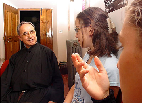 An Augustinian in a discussion at Gubbio, Italy