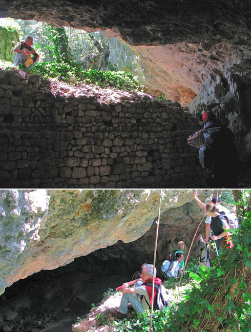 Top photo: The inward side of the opening of the natural cave.                               Bottom: The outward side of the same opening.
