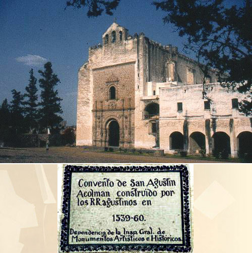 Augustinians began at Alcoman, Mexico in 1539