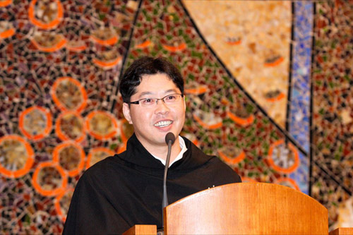 A young Korean Augustinian preaching in South Korea