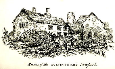 The ruins of Austin Friars at Newport in Wales