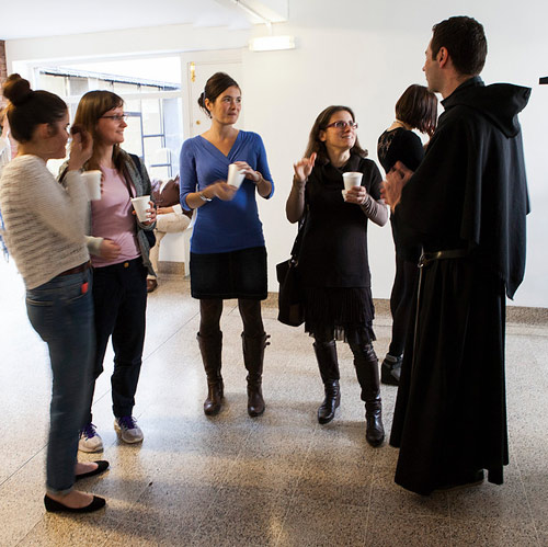 An Augustinian and young adults at the Austin Forum in London